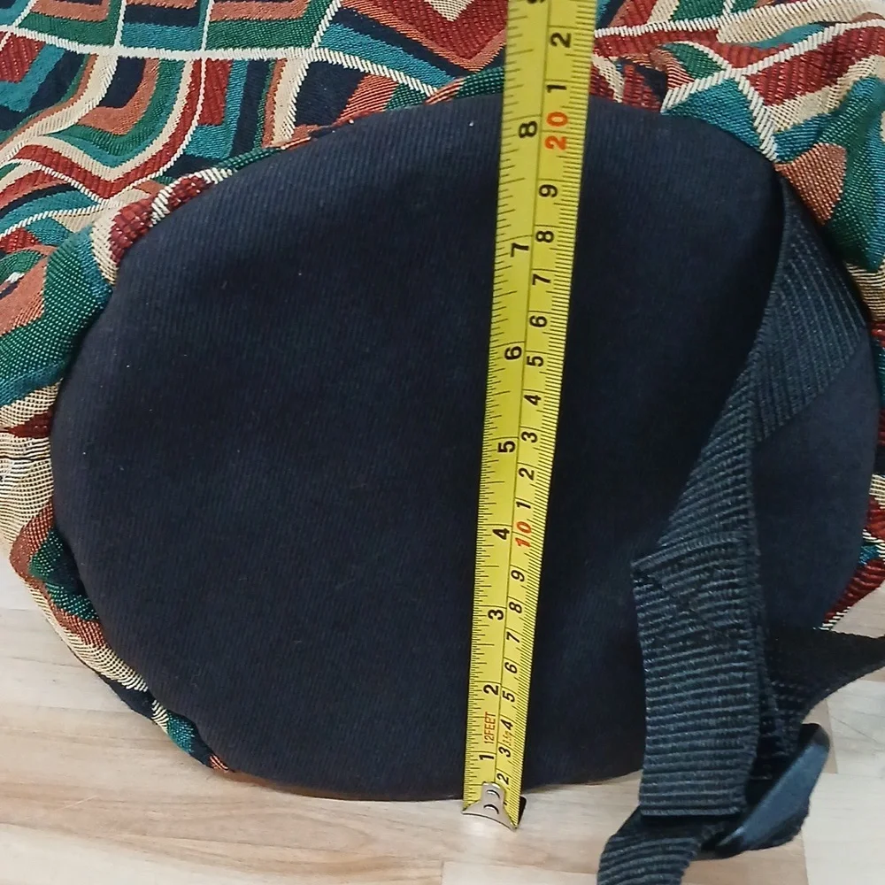 DrumStuff By Mosa Geometric Canvas Duffel Bag in Teal, Rust & Cream